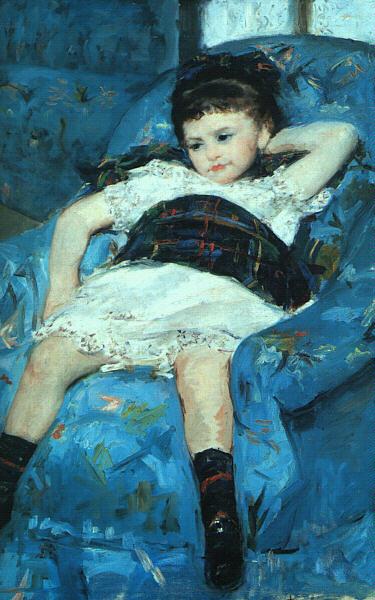 Mary Cassatt Little Girl in a Blue Armchair Sweden oil painting art